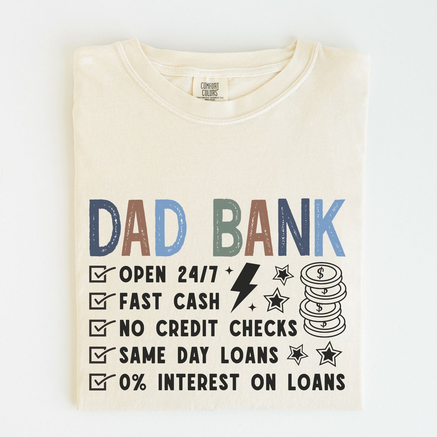 Comfort Colors Dad Bank Shirt, Father's Day Gift - MemorablyMade