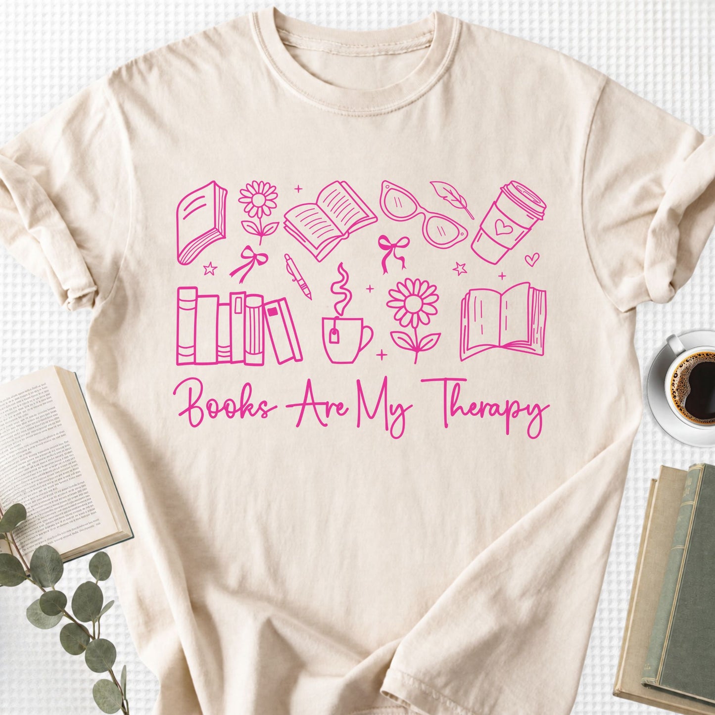 Books Are My Therapy Unisex T-Shirt