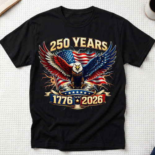 Bold Eagle America 250th Anniversary T-Shirt | USA Freedom 250 Years Gift MemorablyMade