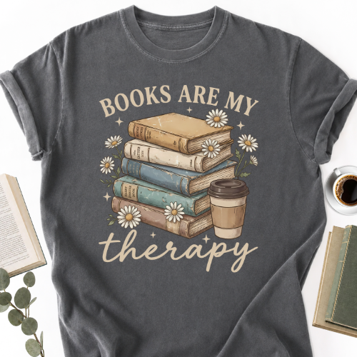 Books Are My Therapy Unisex T-Shirt MemorablyMade