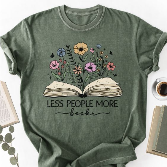 Less People More Books Unisex Shirt MemorablyMade