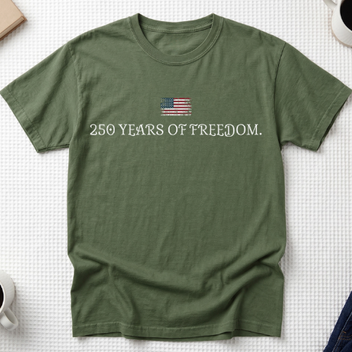 America 250 Years of Freedom Minimalist T-Shirt | 4th of July 2026 Anniversary Tee MemorablyMade
