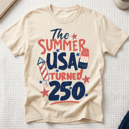 The Summer USA Turned 250 T-Shirt | America 250th Anniversary Gift MemorablyMade