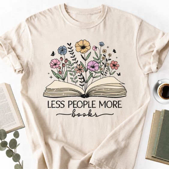 Less People More Books Unisex Shirt MemorablyMade
