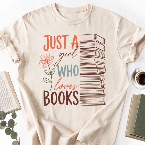 Just A Girl Who Loves Books Unisex T-Shirt MemorablyMade