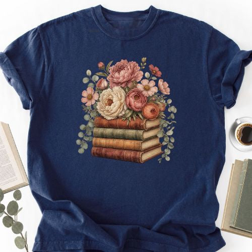 Floral Book T-Shirt MemorablyMade
