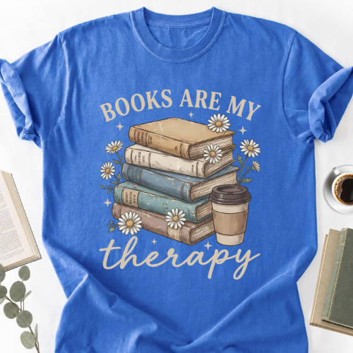 Books Are My Therapy Unisex T-Shirt MemorablyMade