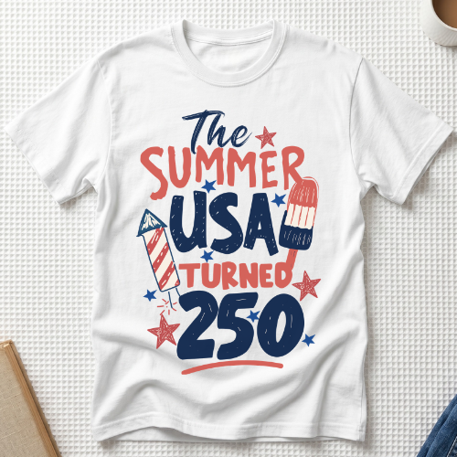The Summer USA Turned 250 T-Shirt | America 250th Anniversary Gift MemorablyMade