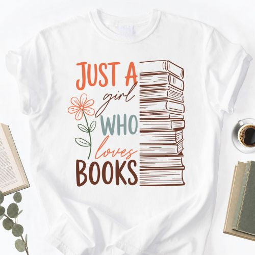 Just A Girl Who Loves Books Unisex T-Shirt MemorablyMade