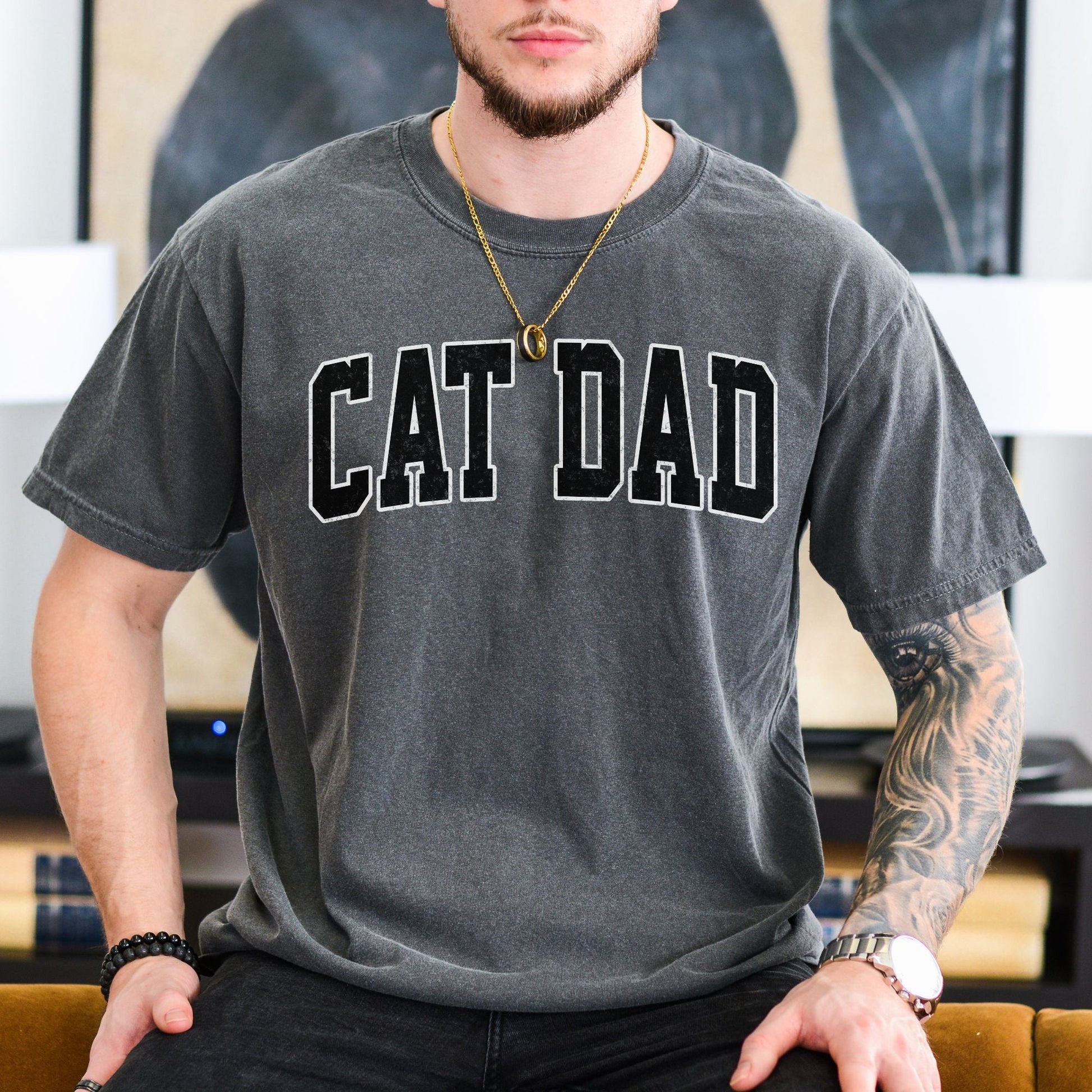 Cat Dad T-shirt, Father's Day Gift - MemorablyMade