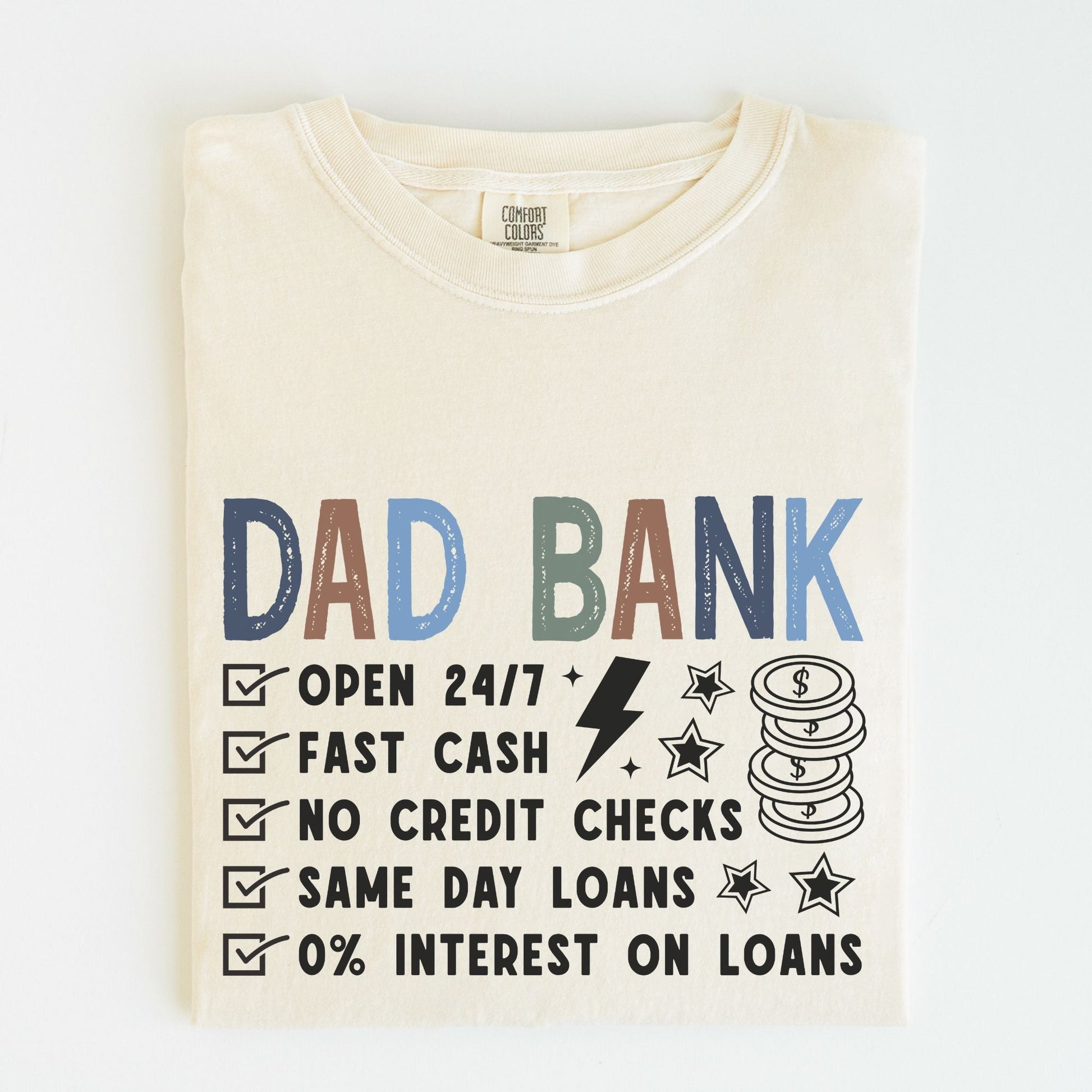 Comfort Colors Dad Bank Shirt, Father's Day Gift - MemorablyMade