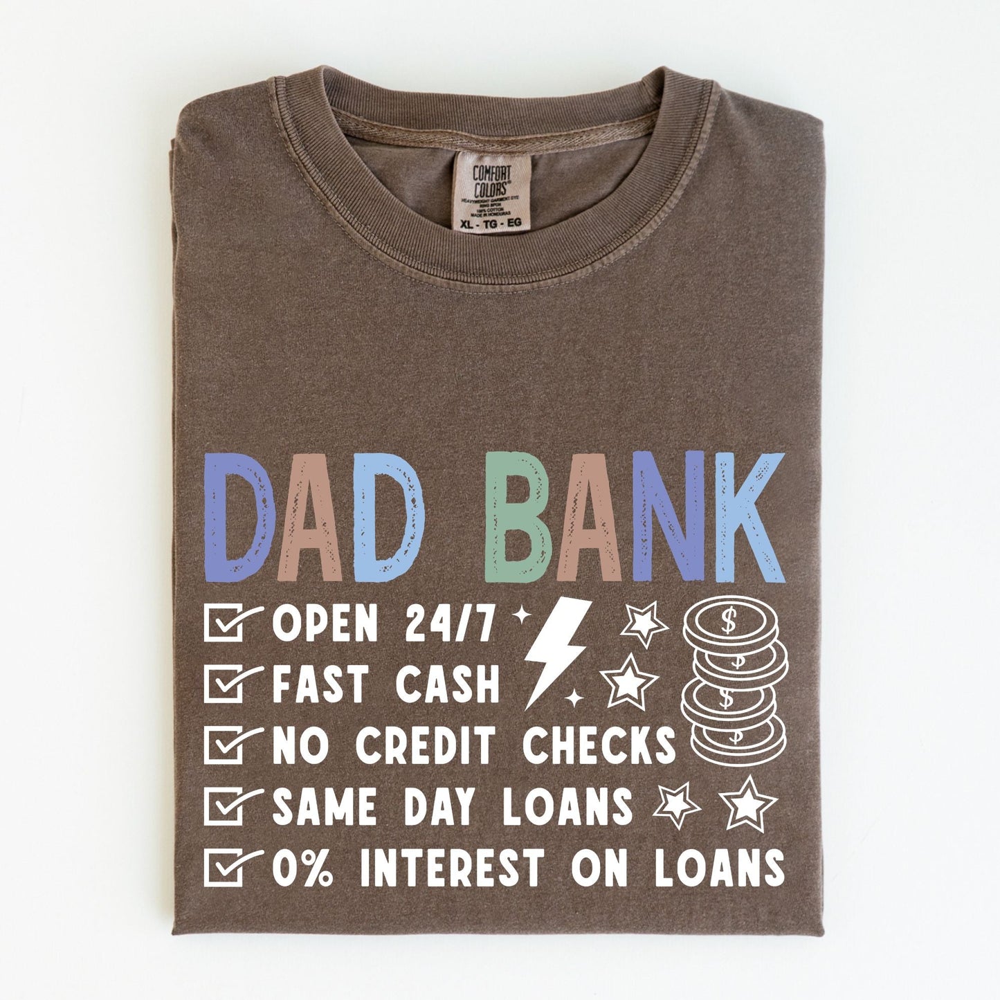 Comfort Colors Dad Bank Shirt, Father's Day Gift - MemorablyMade