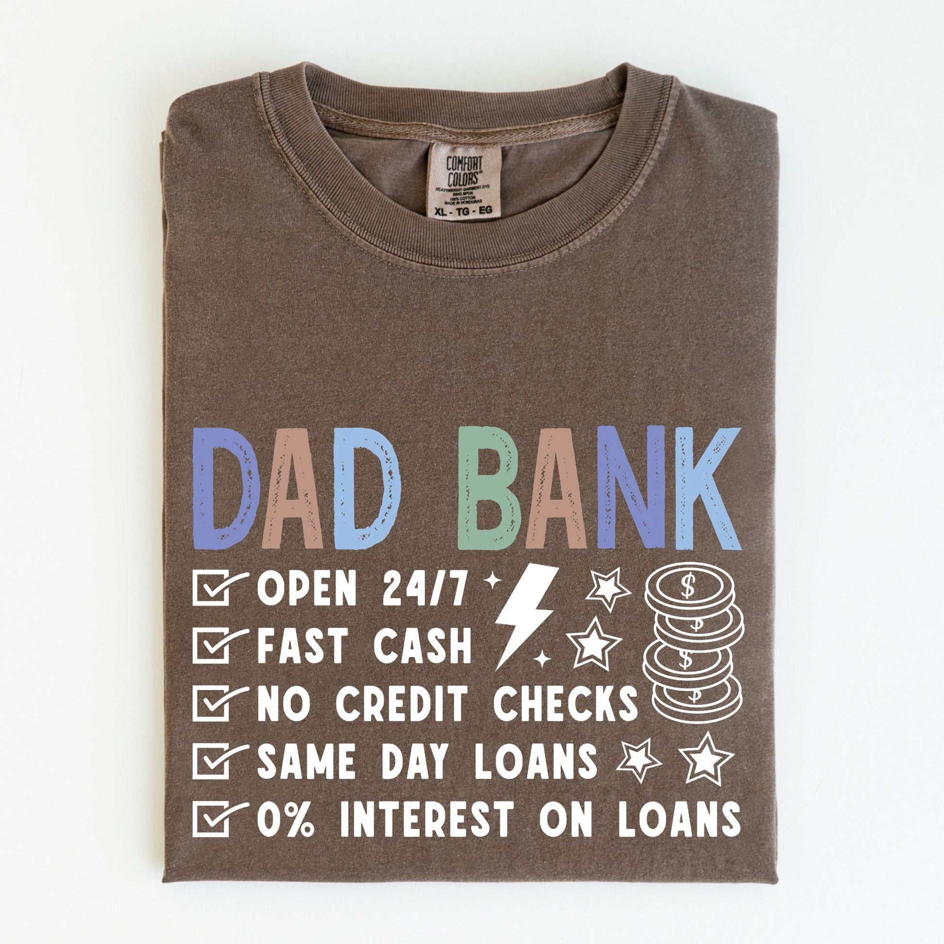 Comfort Colors Dad Bank Shirt, Father's Day Gift - MemorablyMade