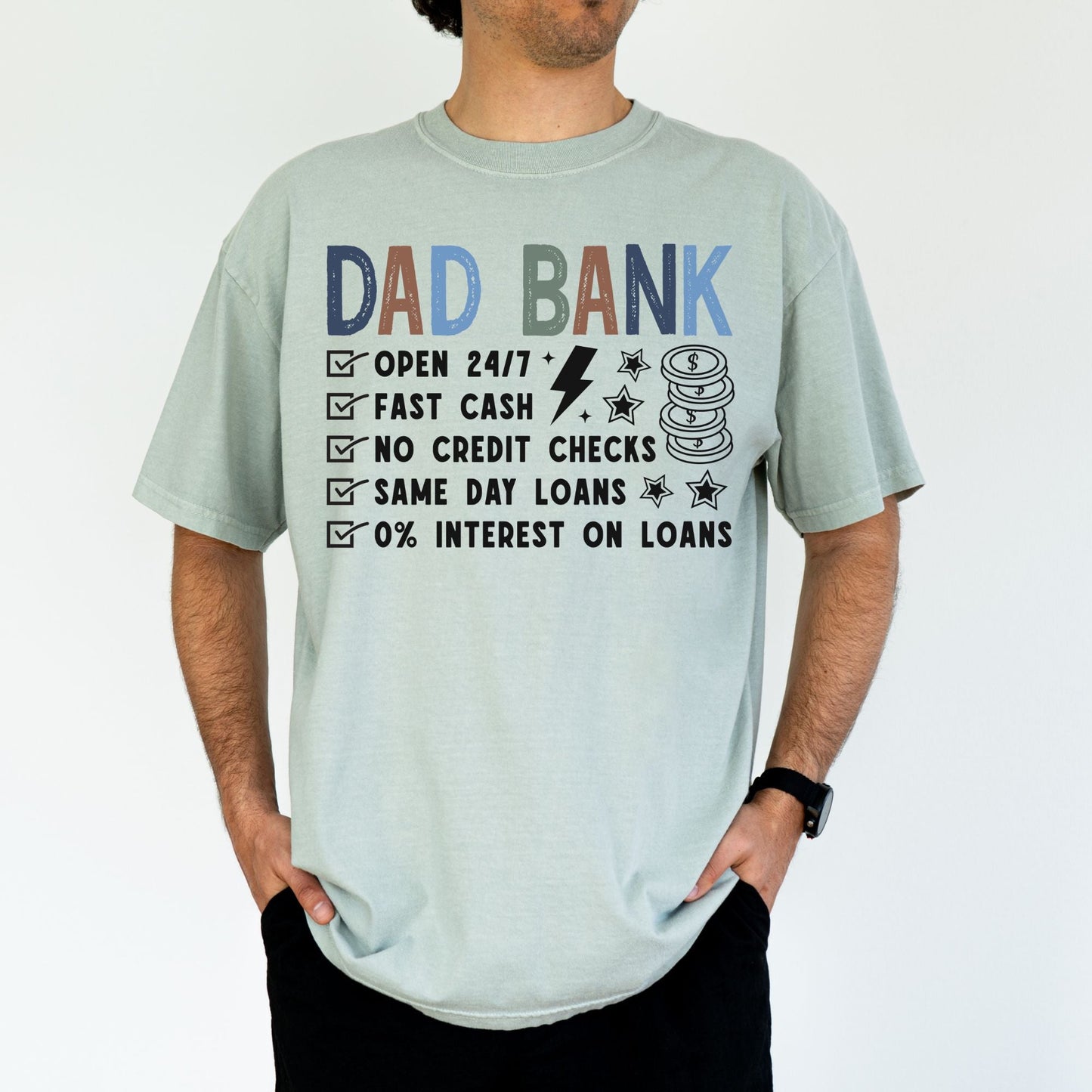 Comfort Colors Dad Bank Shirt, Father's Day Gift - MemorablyMade