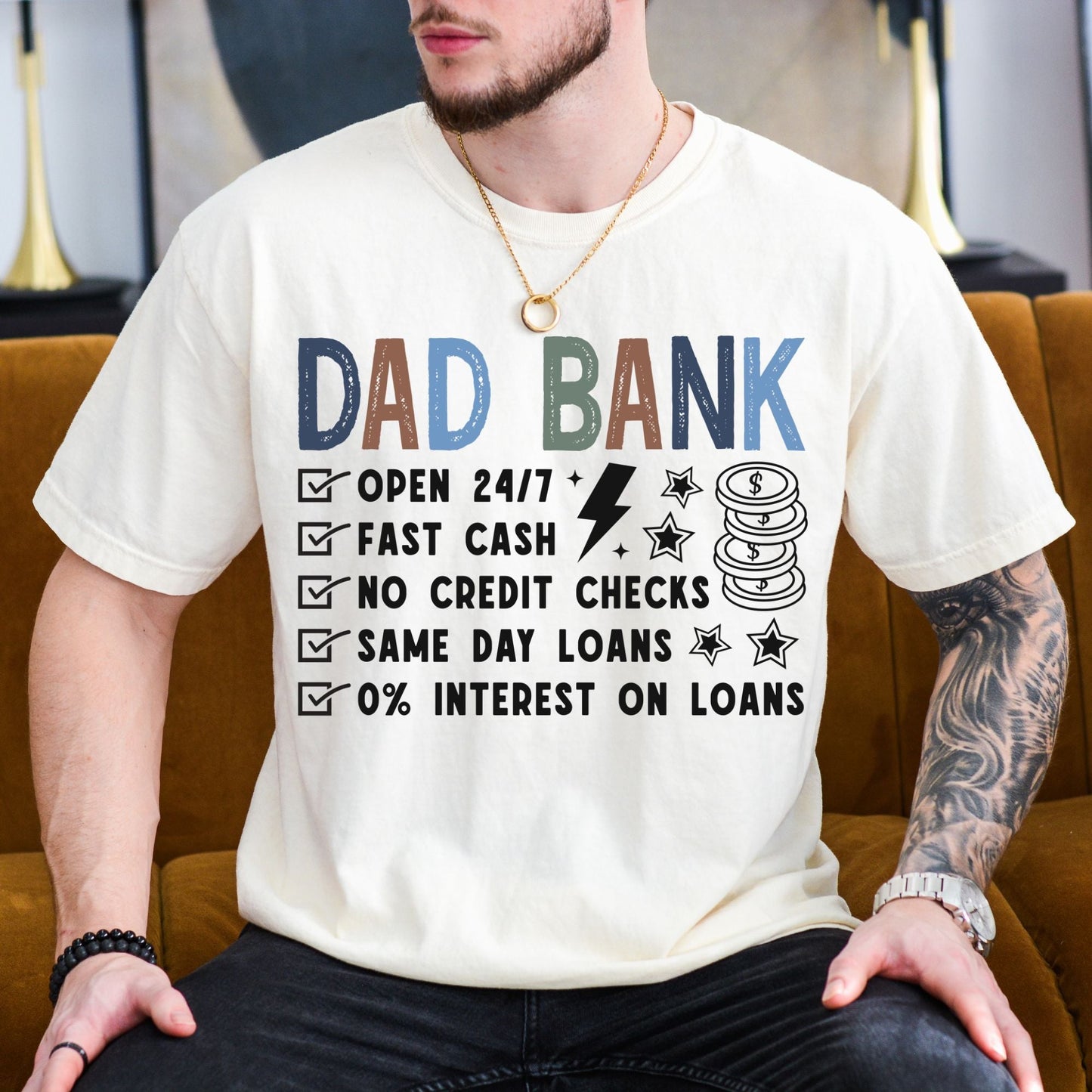 Comfort Colors Dad Bank Shirt, Father's Day Gift - MemorablyMade
