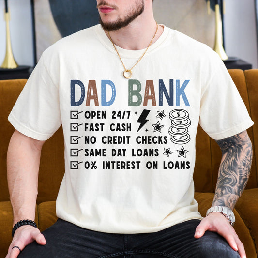 Comfort Colors Dad Bank Shirt, Father's Day Gift - MemorablyMade
