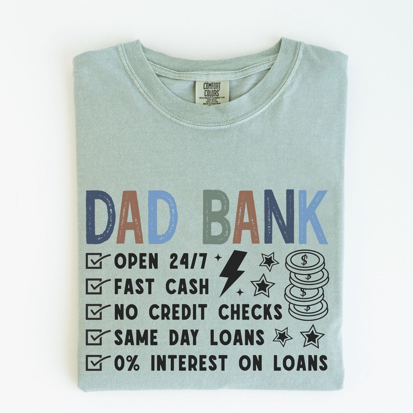 Comfort Colors Dad Bank Shirt, Father's Day Gift - MemorablyMade