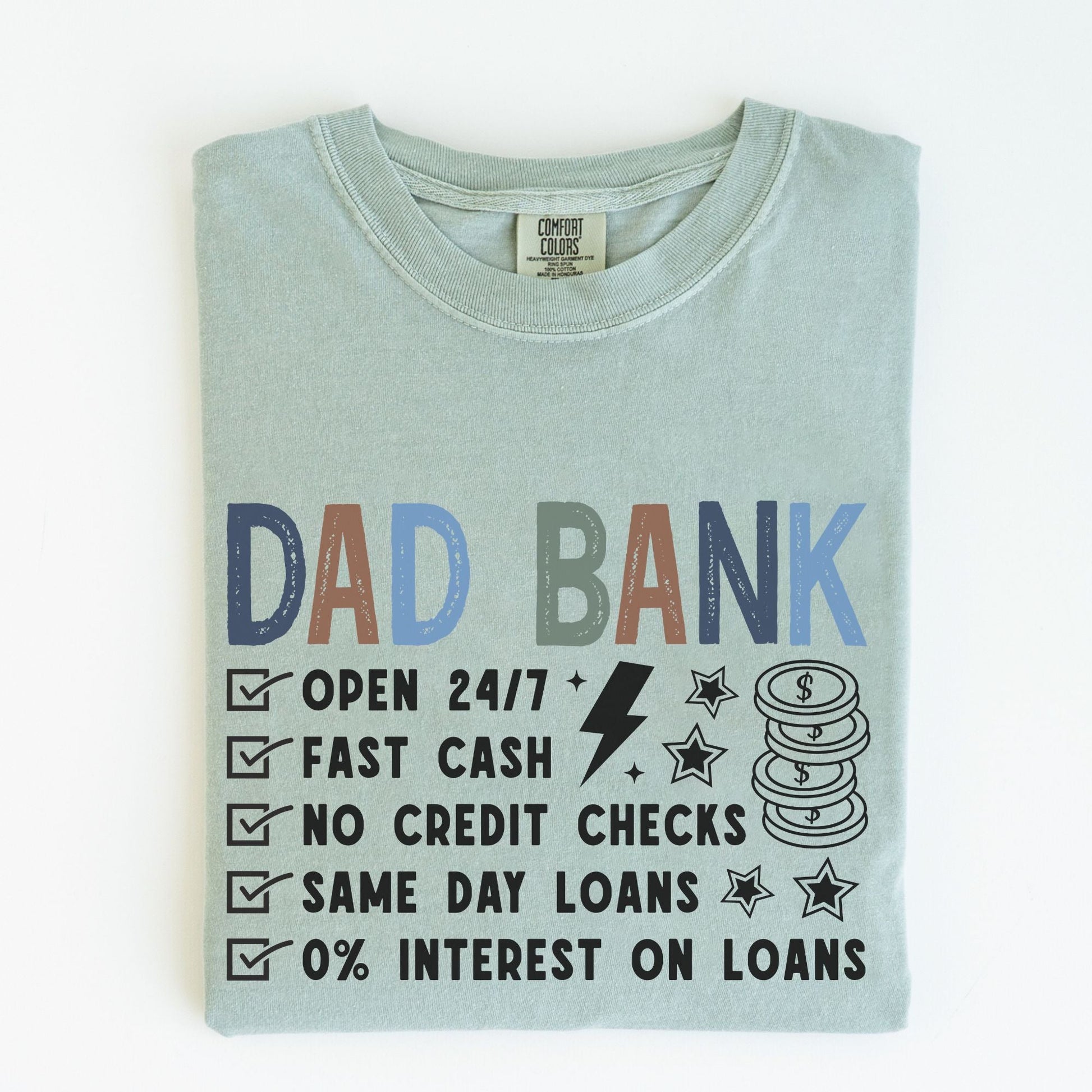 Comfort Colors Dad Bank Shirt, Father's Day Gift - MemorablyMade