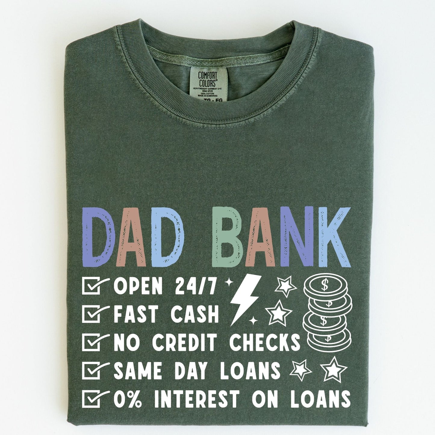 Comfort Colors Dad Bank Shirt, Father's Day Gift - MemorablyMade