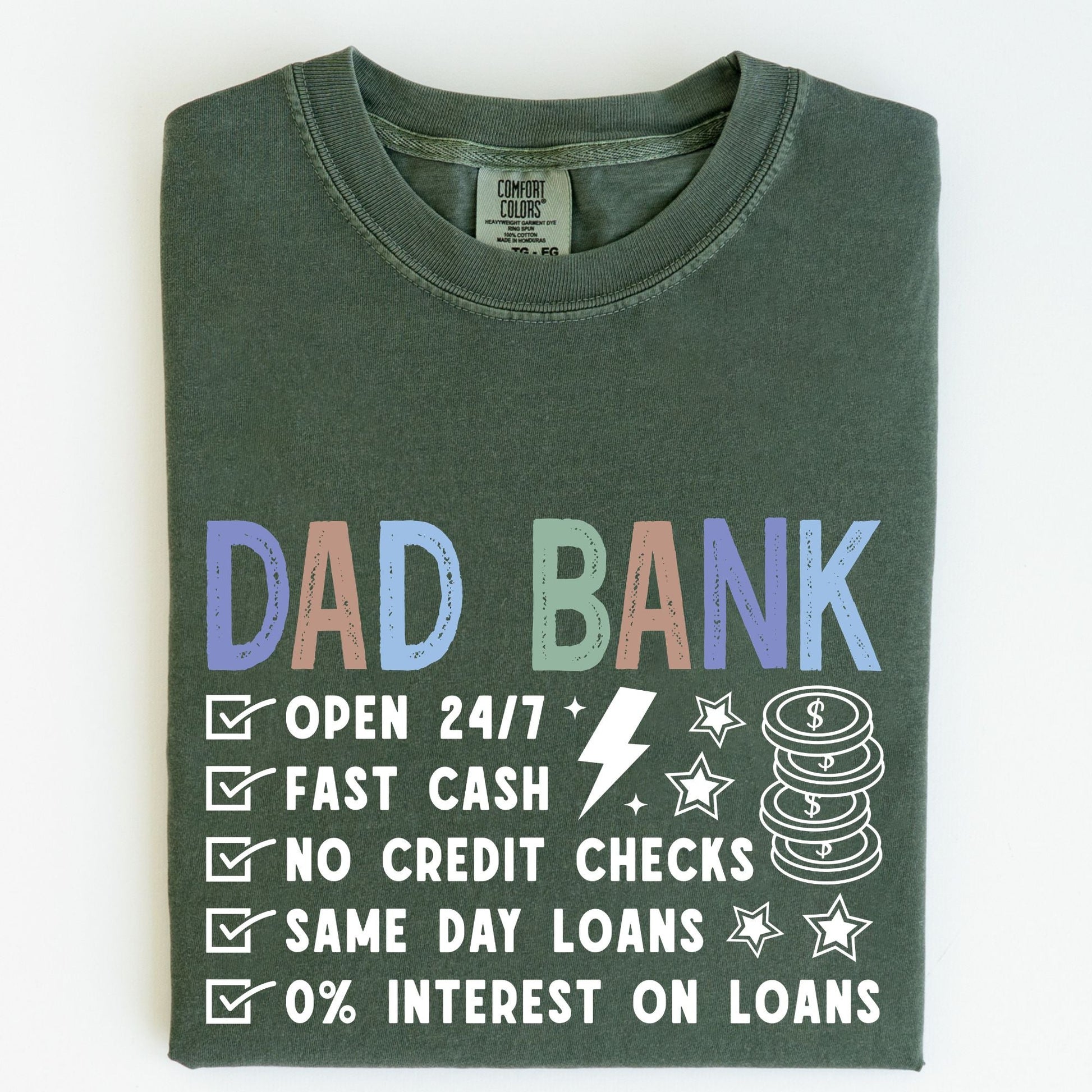 Comfort Colors Dad Bank Shirt, Father's Day Gift - MemorablyMade