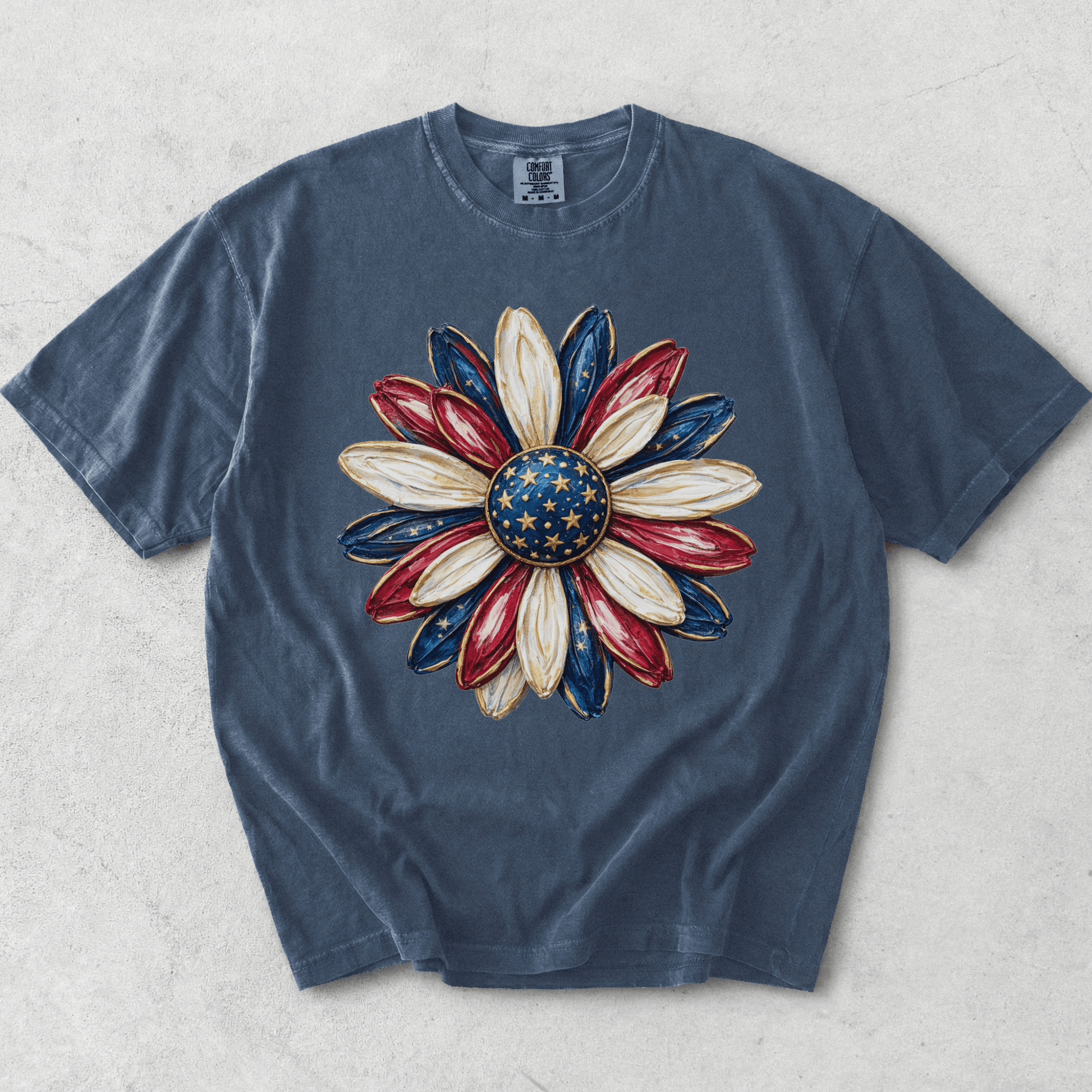 Patriotic Daisy T - Shrt - Denim - MemorablyMade