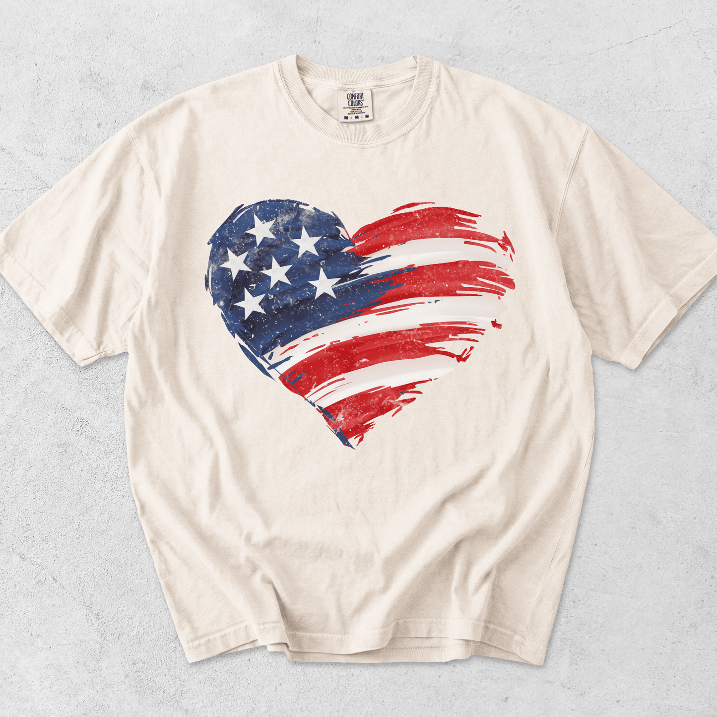USA Flag Heart Shirt | 4th of July Graphic | Comfort Colors Tee - MemorablyMade